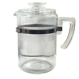 Early PYREX Flameware Glass Stovetop 6 Cup Coffee Pot 7826B with Lid Vintage
